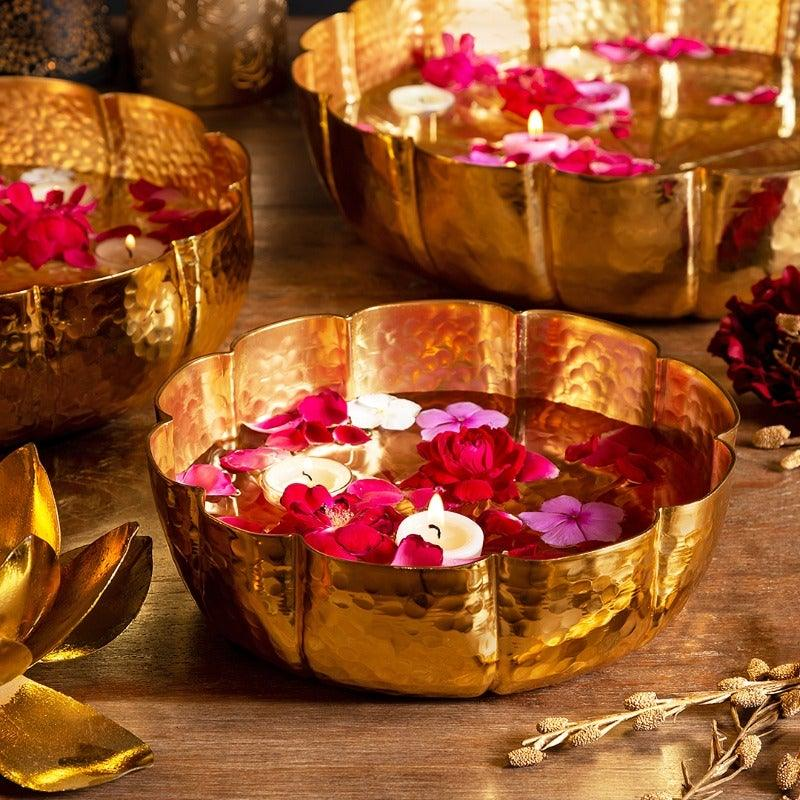 Flower Studded Floating Tealight Candle Holder Set Of 6 For Diwali &  Home Decor | eBay